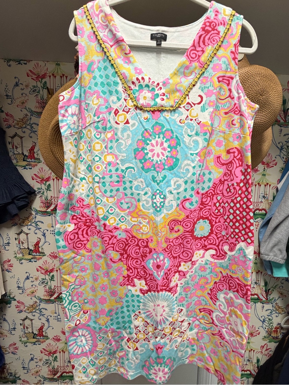Talbots Vibrant medallion interlock shift Sleeveless Dress - Picture 8 of 8